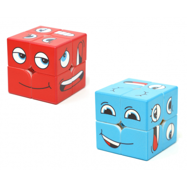 JOGO FACE CUBE 2 CUBOS MÁGICOS 2X2X2 PERSONALIZADOS VERMELHO E AZUL + 60 CARTAS CUBER BRASIL FACE-CUBE-KIT